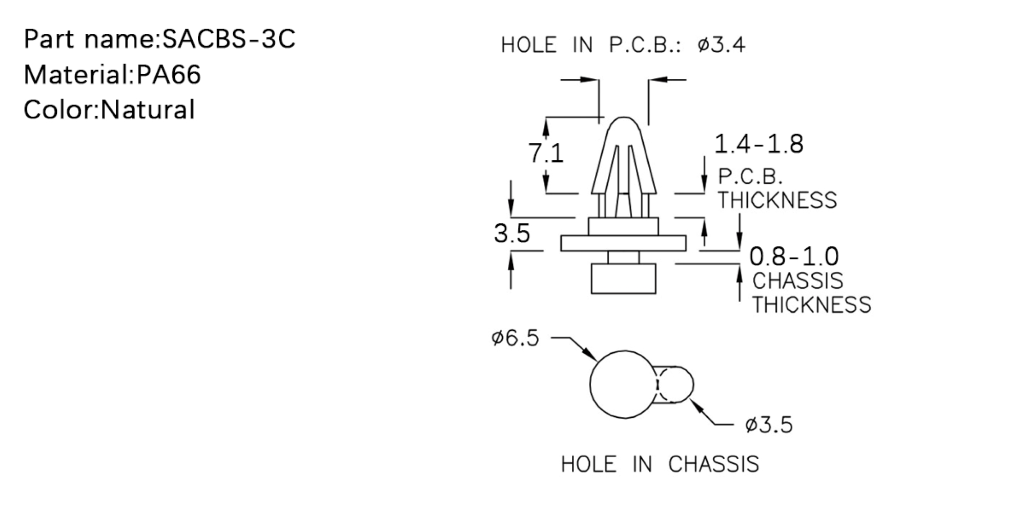  PCB Standoff SACBS-3C